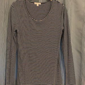 Black Stripe Long Sleeve Knit Shirt